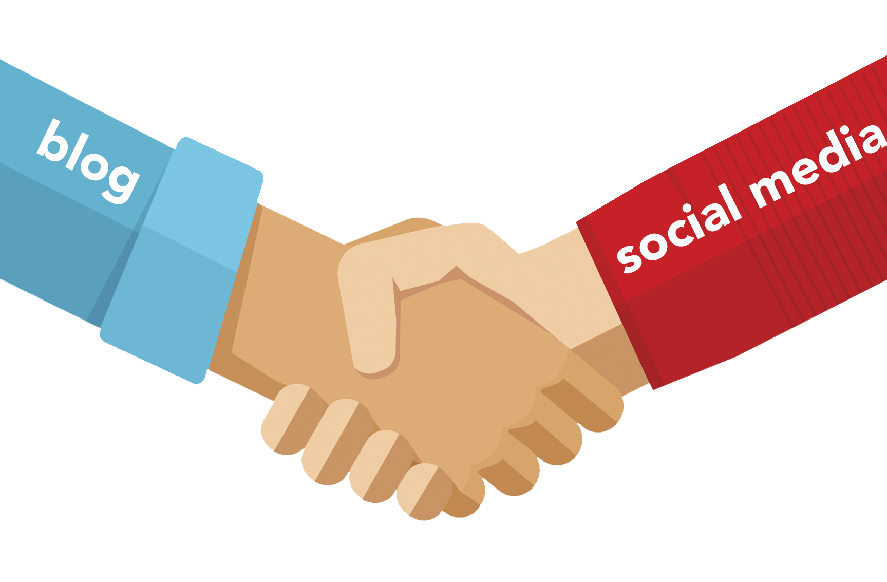 blog and social media handshake